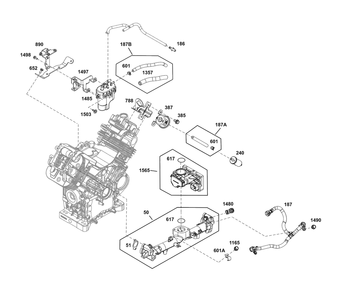 Throttle Body And Fuel Supply Group Diagram and Parts List for 61G277-0039-J1  Briggs and Stratton Engine